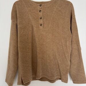 Madewell MWL Cozybrushed Henley in Camel